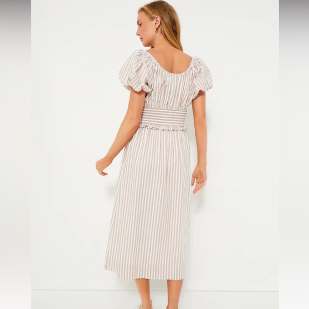 Tuckernuck Tan Stripe Puff Sleeve Flynn Dress - Picture 4 of 10